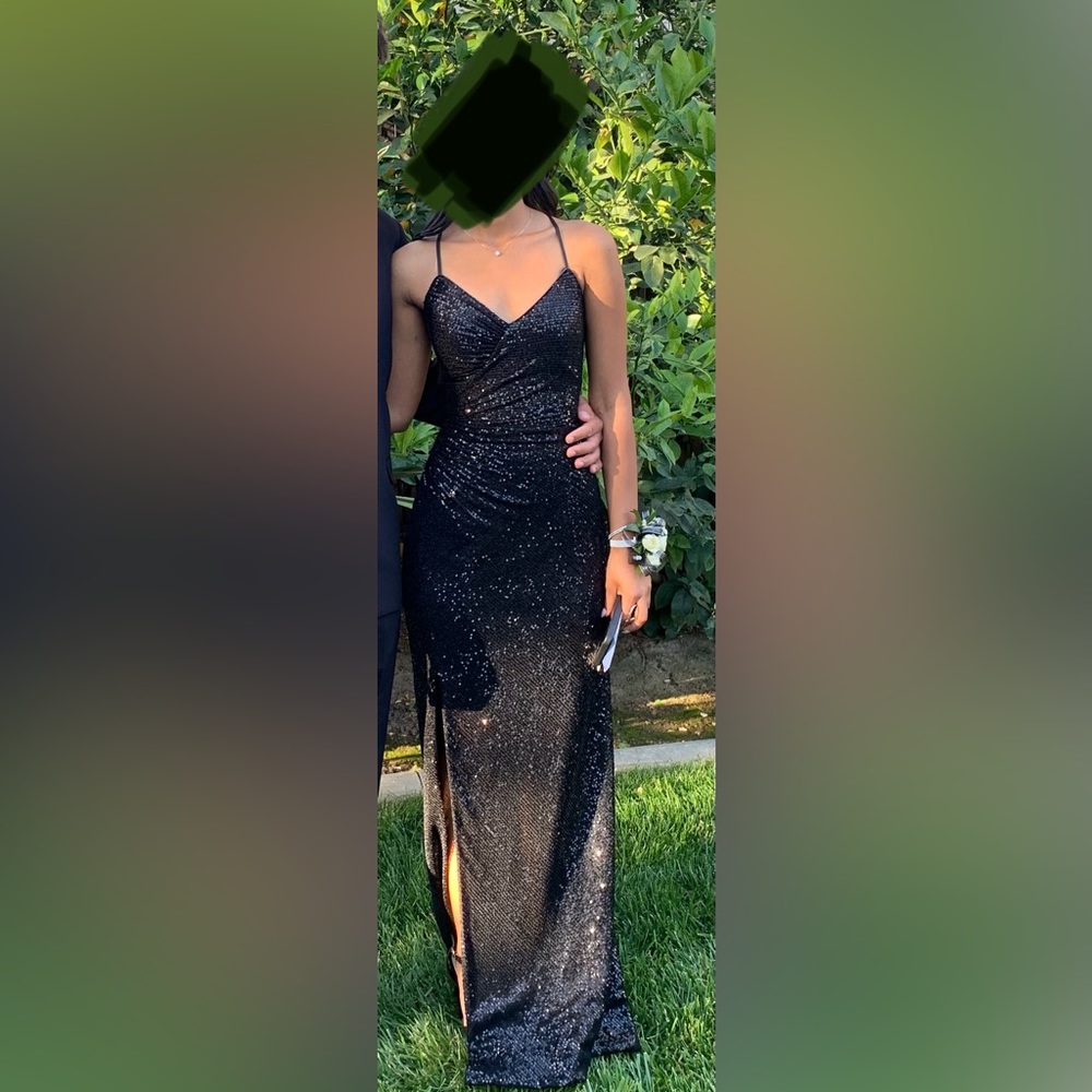 BLACK SPARKLY PROM DRESS SIZE 00-2